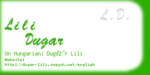 lili dugar business card